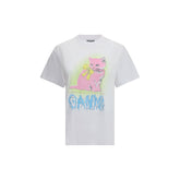 Ganni White Cotton T-Shirt
